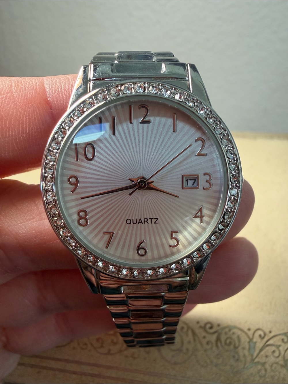 Silver Crystal-Accent Quartz Women's Watch - Silver